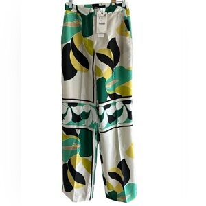 ZARA PRINTED GREEN AND WHITE TROUSER